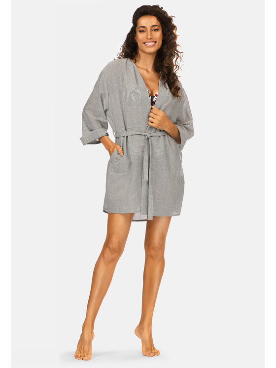 Feba Feba Accappatoio F221 Grigio Regular Fit