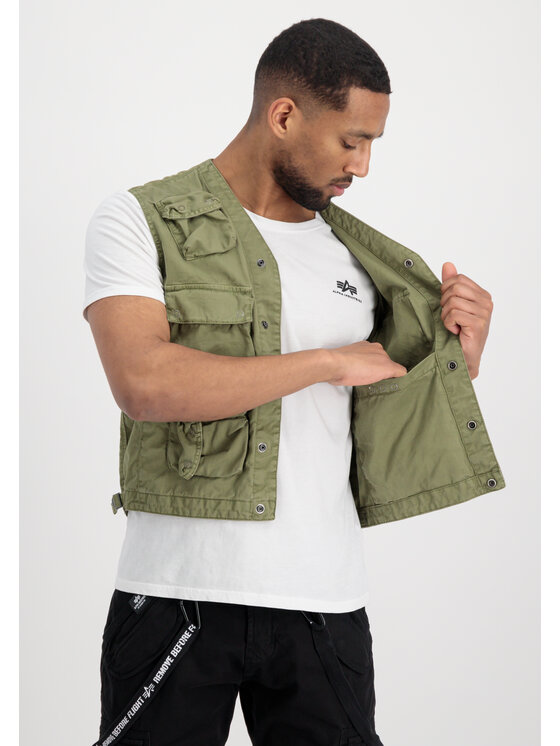 Alpha Industries Alpha Industries Kamizelka Military Vest Zielony Regular Fit