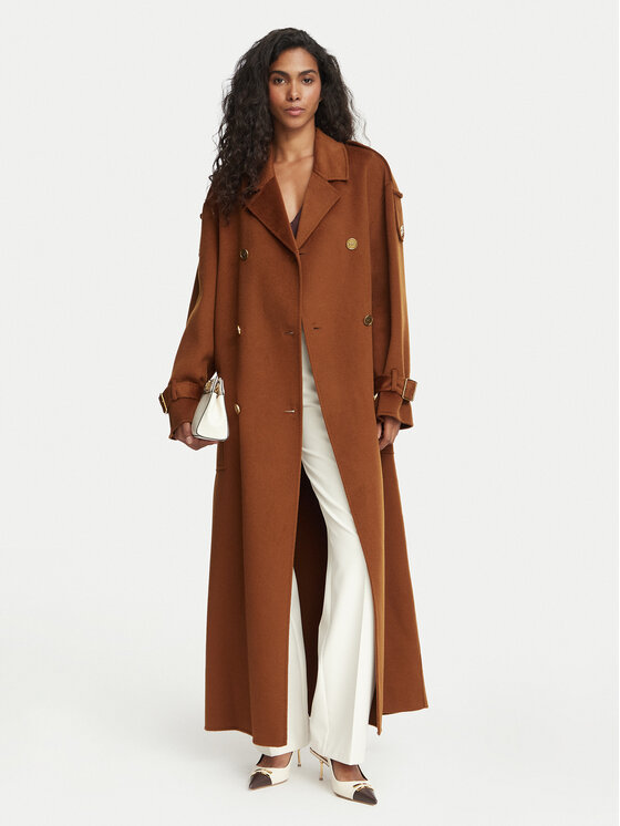 Elisabetta Franchi Elisabetta Franchi Volneni plašč CP-02D-66E2-V790 Rjava Regular Fit