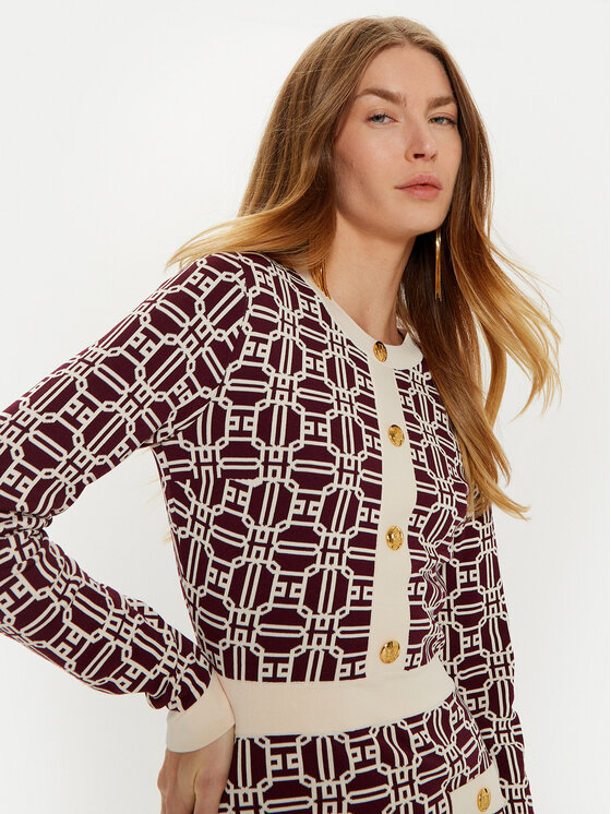 Elisabetta Franchi Elisabetta Franchi Kootud kleit AM-31B-47E2-V440 Bordoopunane Slim Fit