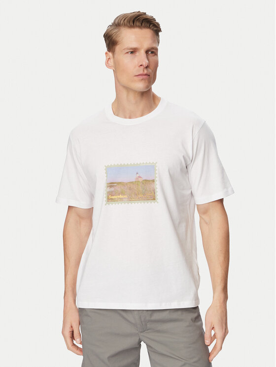 Jack & Jones Tricou Montauk Photo 12290890 Alb Regular Fit