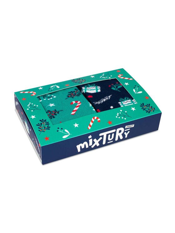 Zooksy Zooksy Zestaw 2 par wysokich skarpet unisex mixTURY Zielony