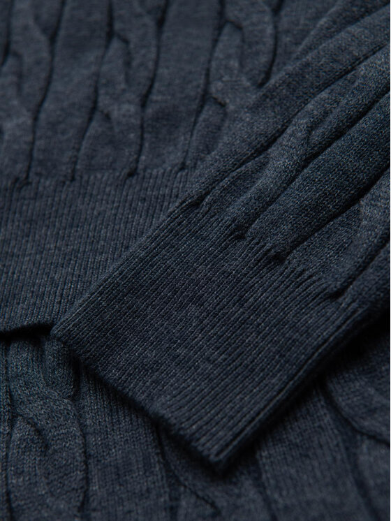 Ombre Ombre Sweter OM-SWTN-0157 Granatowy Regular Fit