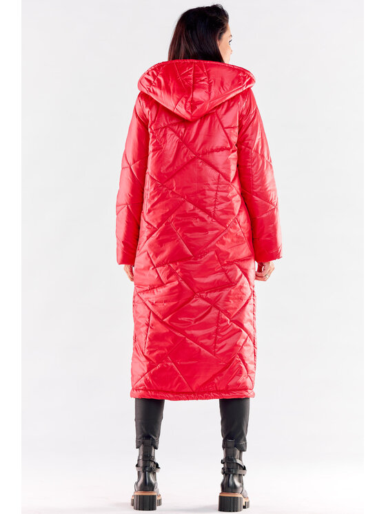 Awama Awama Płaszcz A542 Czerwony Basic Fit