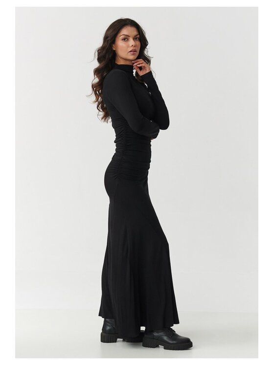 Makadamia Makadamia Sukienka codzienna M897 Czarny A-Line Fit