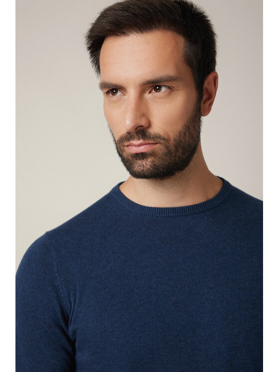Lancerto Lancerto Sweter Simen SW073225000033 Granatowy Regular Fit