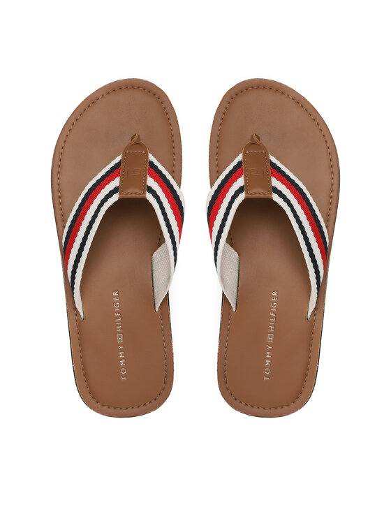 Tommy Hilfiger Čības uz pirksta Leather Beach Sandal FM0FM04548 Daudzkrāsains