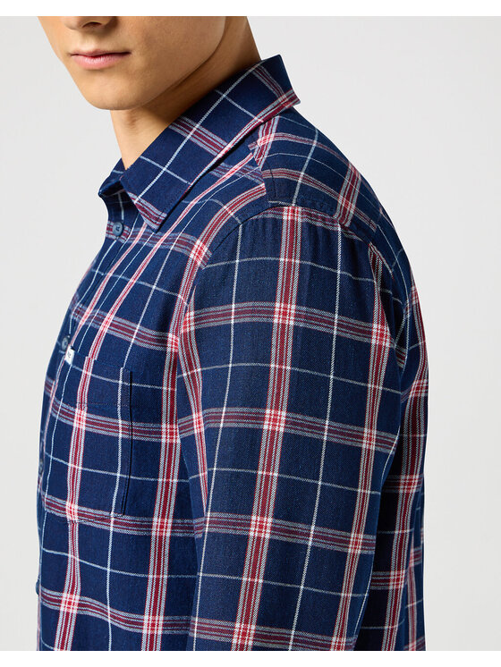 Wrangler Wrangler Koszula 1 PKT SHIRT Niebieski Regular Fit