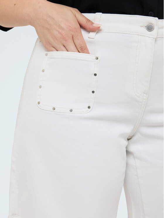 Fiorella Rubino Fiorella Rubino Spodnie materiałowe P718T005328N011 Biały Regular Fit