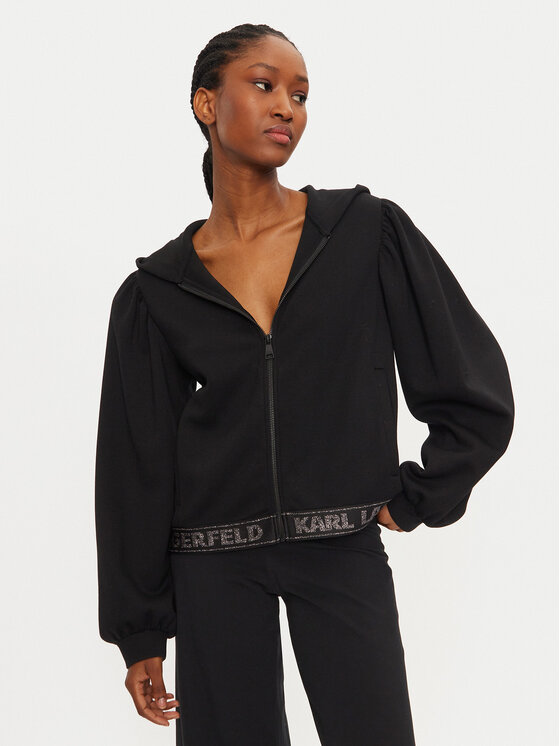 KARL LAGERFELD KARL LAGERFELD Mikina 246W1803 Černá Loose Fit