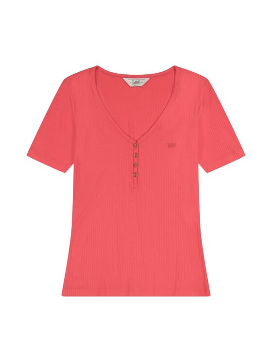 Lee Lee T-Shirt HENLEY 112363618 Różowy Regular Fit