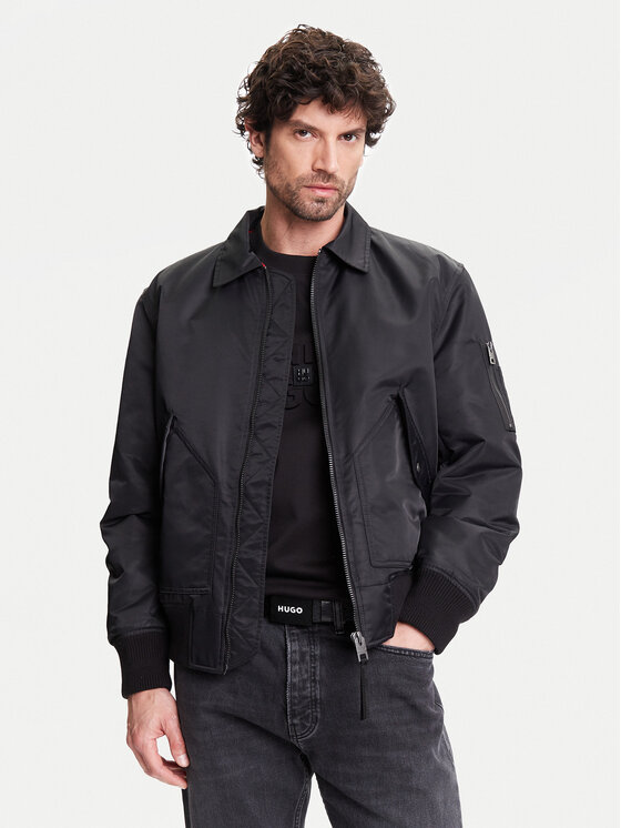 HUGO Męska Kurtka bomber, rozmiar XL, Czarna, Balamo2531 50541604
