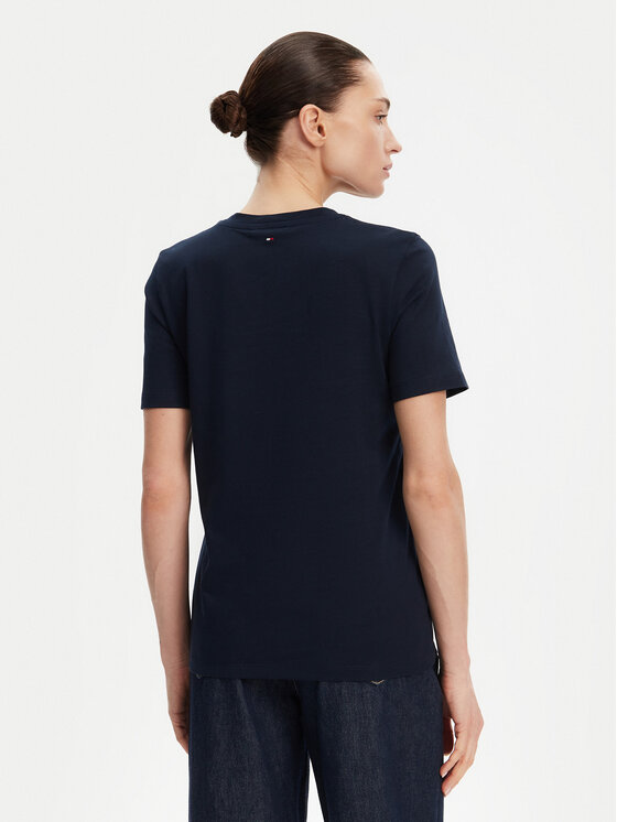 Tommy Hilfiger Tommy Hilfiger Tricou WW0WW45522 Bleumarin Regular Fit