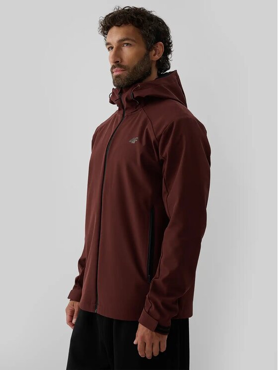 4F 4F Kurtka softshell 4FWAW26TSOFM608-60S Czerwony Regular Fit