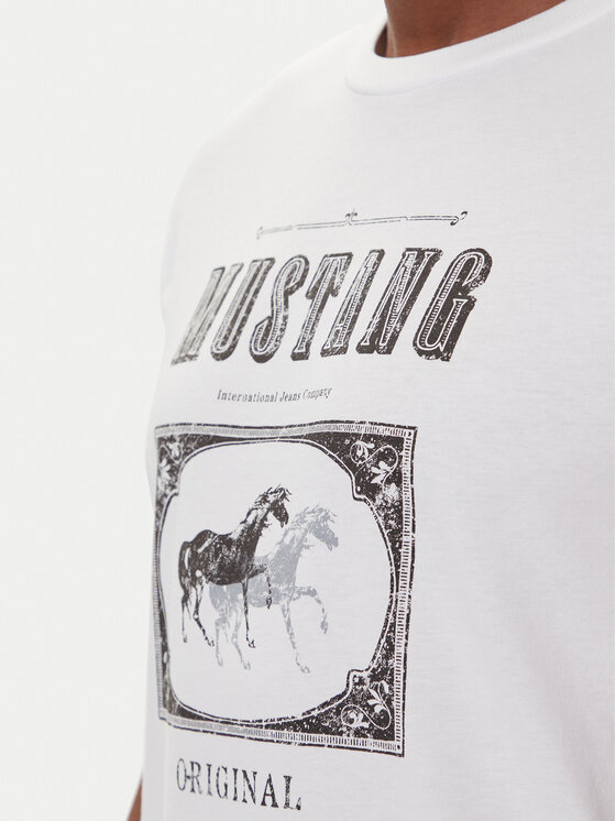 Mustang Mustang T-Shirt Akron 1016864 Weiß Relaxed Fit