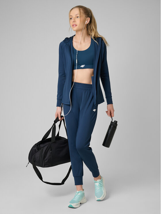 4F 4F Bluza BASIC+ Turkusowy Slim Fit