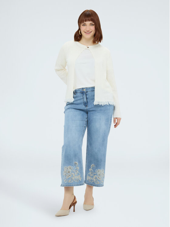 Fiorella Rubino Fiorella Rubino Jeansy P470T005171N024 Turkusowy Cropp Fit