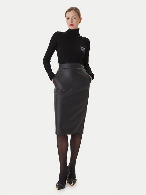 Elisabetta Franchi Elisabetta Franchi Bluză cu gât MK-43B-57E2-V320 Negru Regular Fit