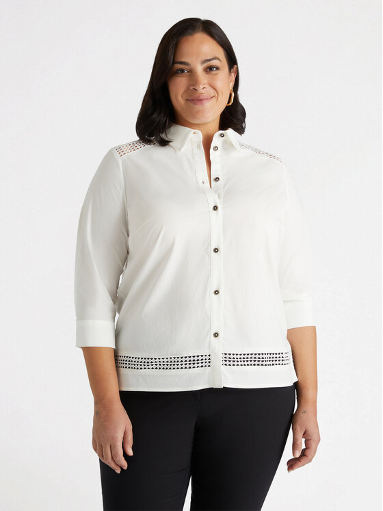 Fiorella Rubino Fiorella Rubino Koszula 5093L000150N011 Biały Boxy Fit