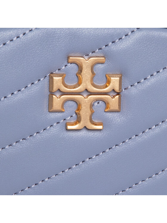 Tory Burch Kira Chevron Small Camera Bag in Cloud Blue Leather and