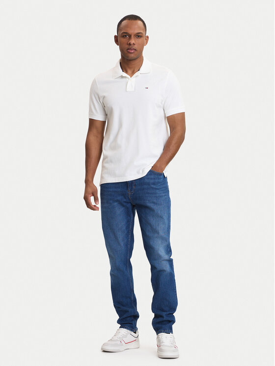 Tommy Jeans Tommy Jeans Тениска с яка и копчета DM0DM22711 Екрю Regular Fit