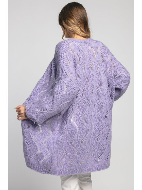 Fobya Fobya Kardigan F1971 Fioletowy Oversize