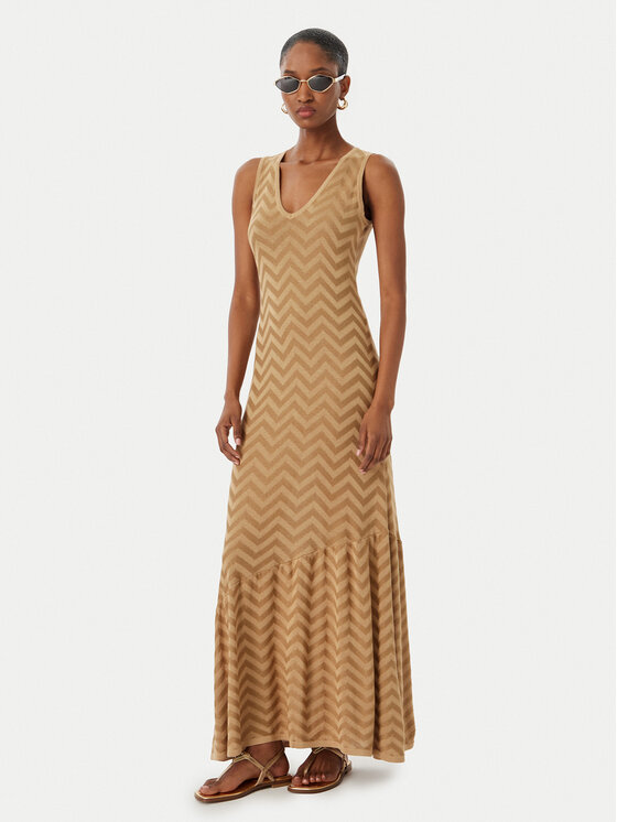 LOLA CASADEMUNT LOLA CASADEMUNT Φόρεμα υφασμάτινο MS2616040 Μπεζ Slim Fit