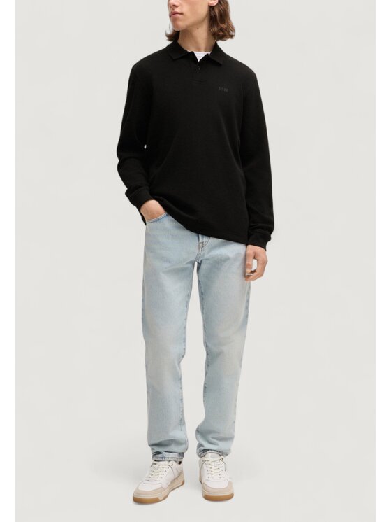 BOSS BOSS Polo Petempestolong 10262290 01 Nero Long Fit