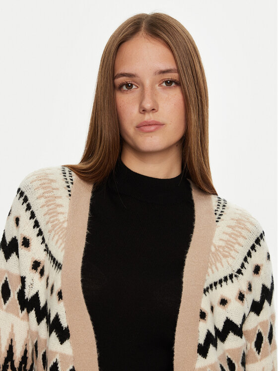 Brave Soul Brave Soul Strickjacke LKC-555FAROEA Beige Regular Fit