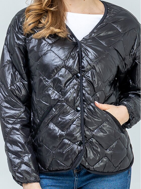 Perso Perso Kurtka przejściowa BLE260048F Czarny Regular Fit