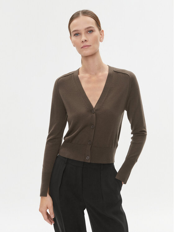 Calvin Klein Cardigan K20K205778 Marrone Slim Fit, taglia : M