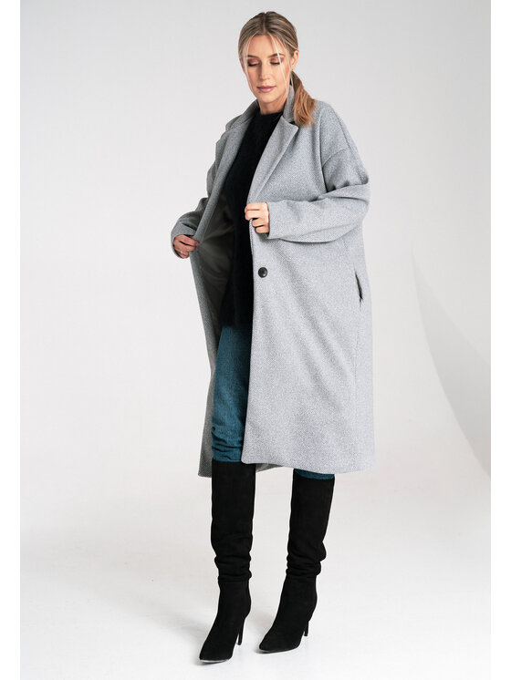 FIGL FIGL Kabát M1111 Sivá Regular Fit