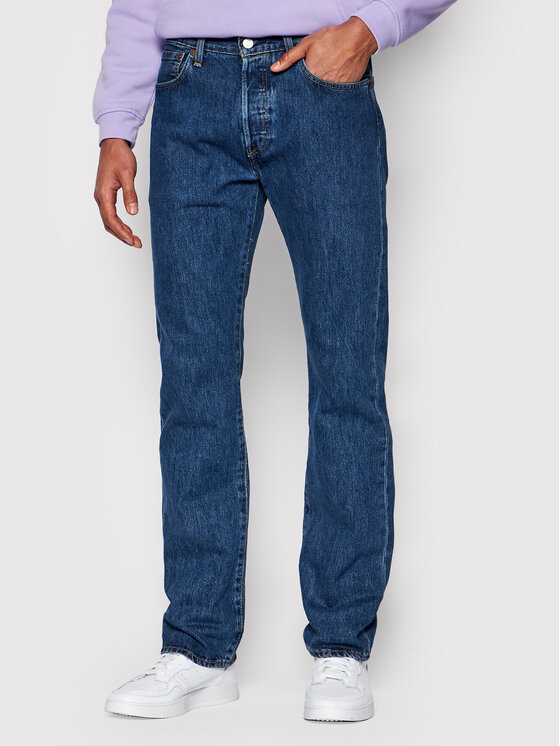 Levi's® Jeans Hlače 501® 00501-0114 Mornarsko Modra Original Fit