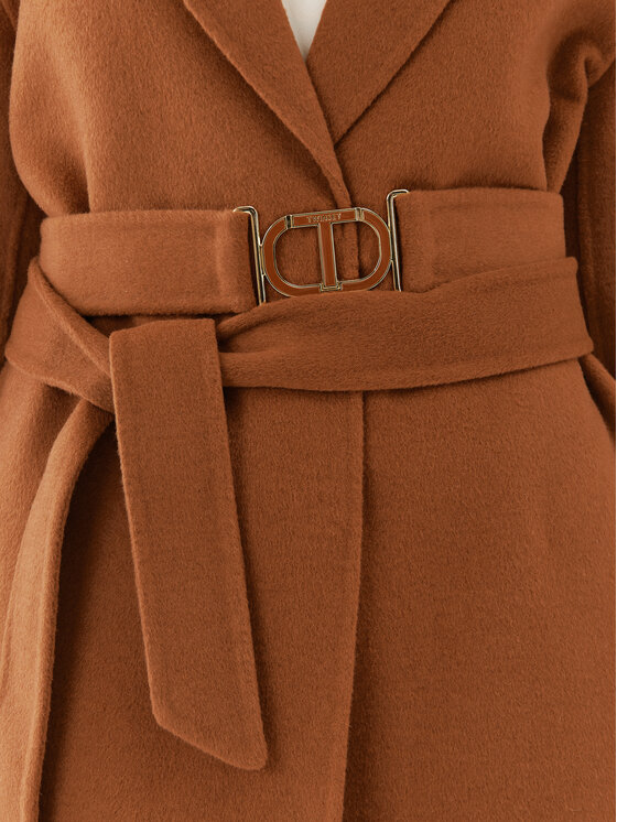 TWINSET TWINSET Wollmantel 232TP2013 Braun Regular Fit