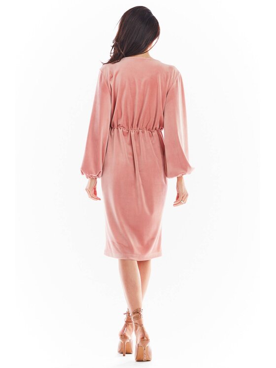 Awama Awama Vestito di maglia A406 Rosa Basic Fit