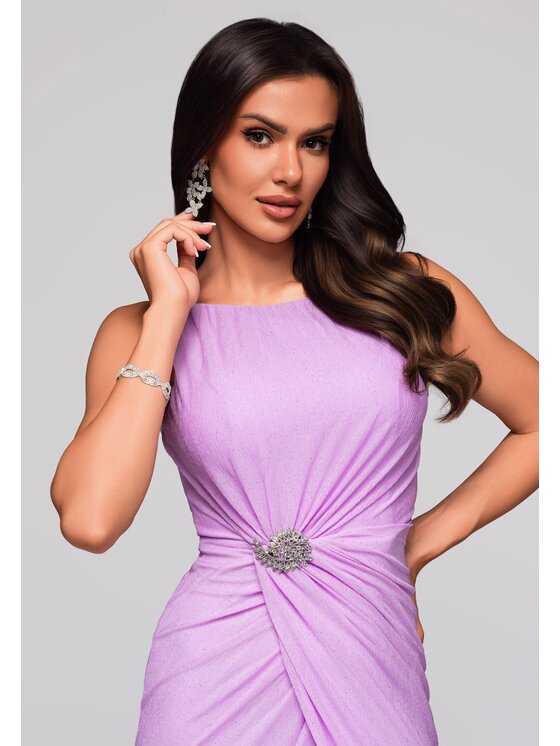 Ombre Ombre Sukienka koktajlowa LA-OM-DLR184 Fioletowy Regular Fit