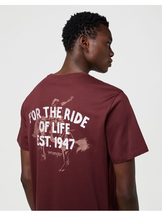 Wrangler Wrangler T-Shirt GRAPHIC TEE Brązowy Relaxed Fit