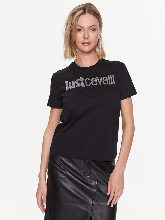 Just Cavalli T-krekls 74PBHE01 Melns Regular Fit