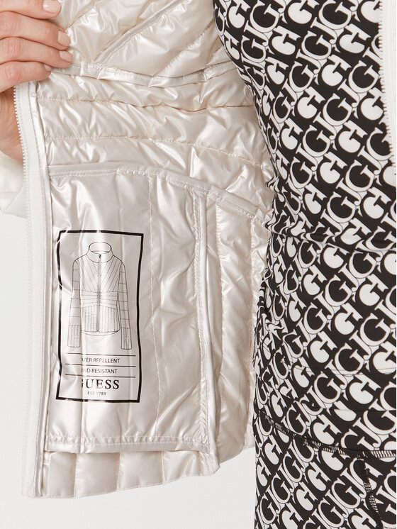 Guess Guess Преходно яке Valeria W4RL06 WFWO2 Бял Regular Fit