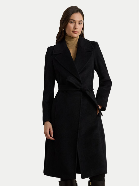 LAUREN RALPH LAUREN LAUREN RALPH LAUREN Vlnený kabát 297962169001 Čierna Regular Fit