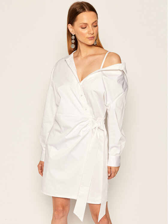 Guess Guess Košilové šaty Karyda W0YK0H WD2M0 Bílá Regular Fit
