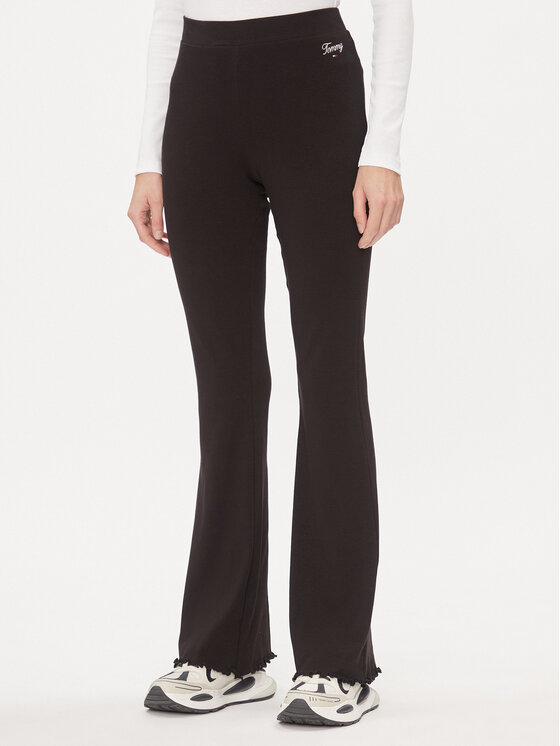 Tommy Jeans Tommy Jeans Pantaloni din material DW0DW17311 Negru Flare Fit