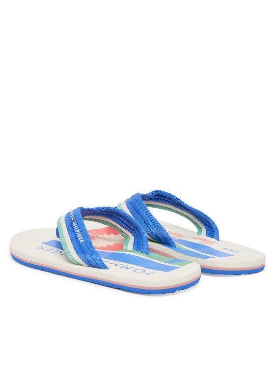Tommy Hilfiger Tommy Hilfiger Zehentrenner Patch Hilfiger Beach Sandal FM0FM05903 Blau