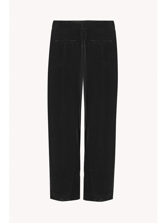 EPUZER EPUZER Spodnie materiałowe Noir Muse Velvet Czarny Standard Fit
