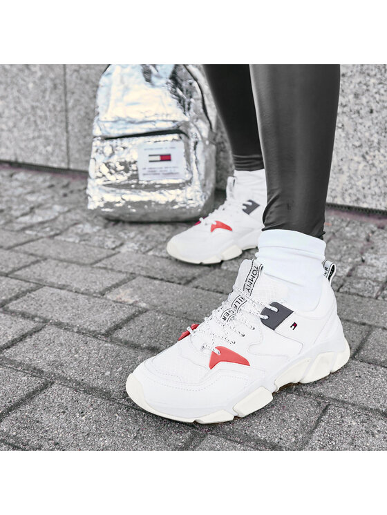 Tommy Hilfiger Tommy Hilfiger Tenisice Chunky Mixed Textile Trainer FW0FW04065 Bijela