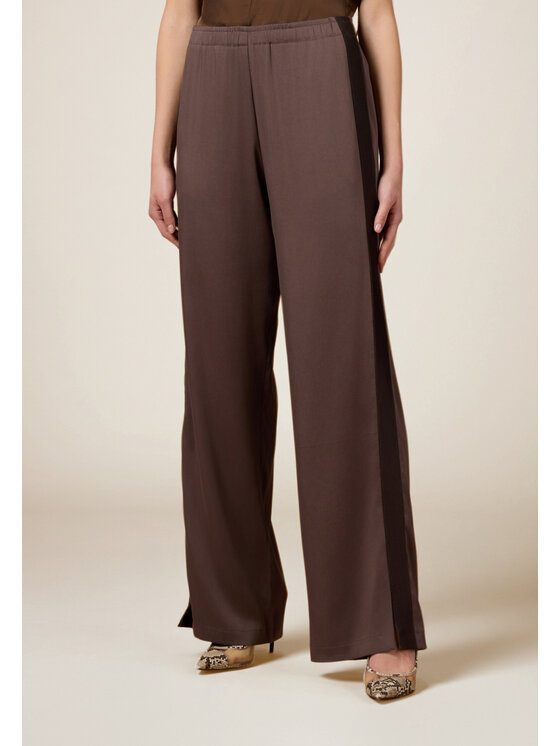 Oltre Oltre Pantaloni di tessuto P286J002384N022 Marrone Baggy Fit