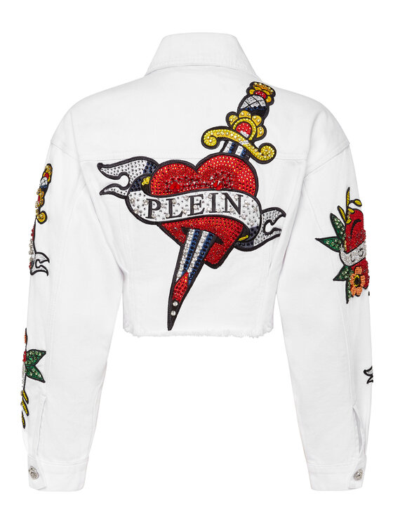 PHILIPP PLEIN PHILIPP PLEIN Giacca di jeans 1829 Bianco Regular Fit