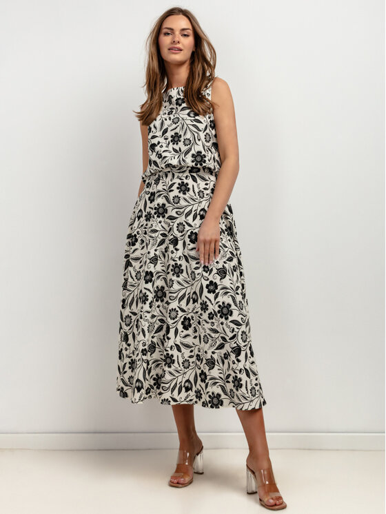 Tessita Tessita Spódnica midi T424/1/XXL Biały A-Line Fit