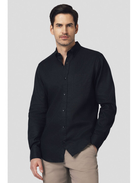 Lancerto Lancerto Koszula Turid KO073125000004 Czarny Slim Fit