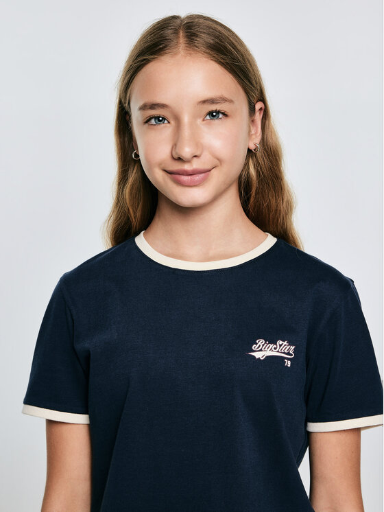 BIG STAR BIG STAR T-Shirt KOLA Granatowy Basic Fit